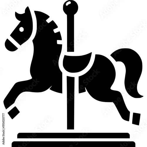 Carousel Horse Icon Vector