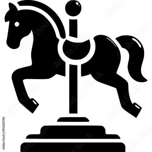 Carousel Horse Icon Vector