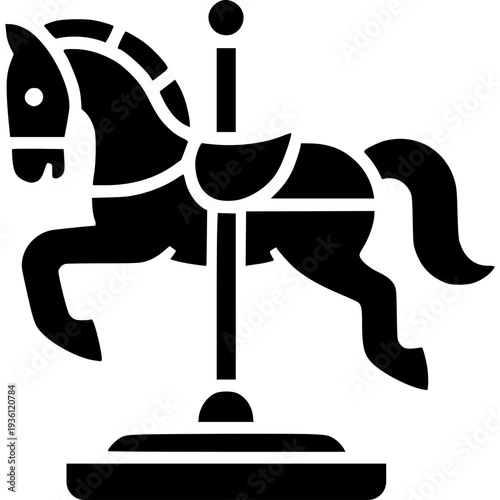 Carousel Horse Icon Vector