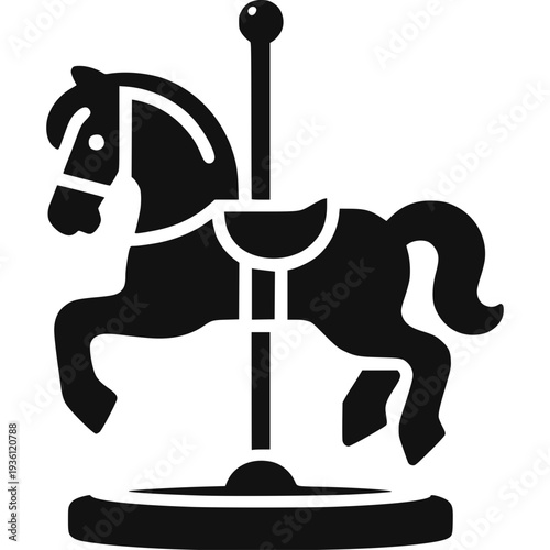 Carousel Horse Icon Vector