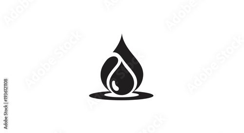 Abstract black oil drop vector illustration