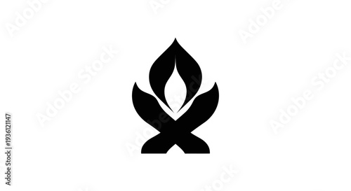 Abstract bonfire icon on white background
