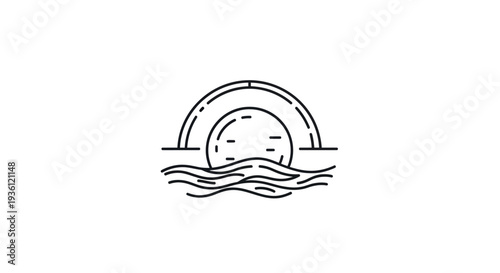 Abstract bridge over water