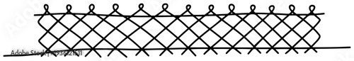 Minimalist one line drawing of a goal net or chain link fence pattern