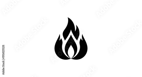 Abstract flame symbol on white background