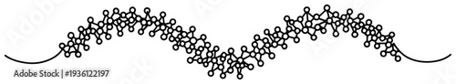 Abstract wavy divider with interconnected circles in one line drawing
