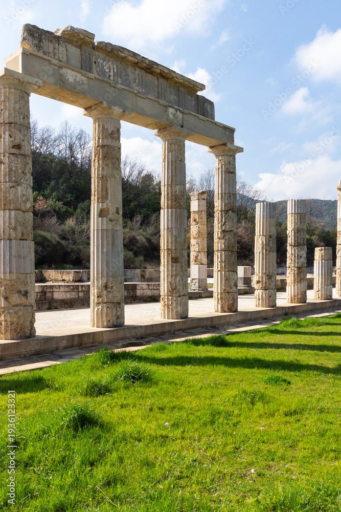 Fototapeta premium Palace at the Archaeological Site of Aigai, Vergina, Greece