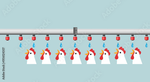 Chickens on Conveyor Belt.