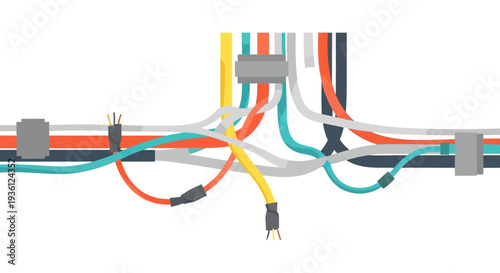 Colorful Electrical Wires Connected.