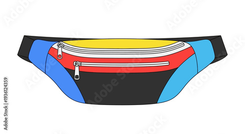 Colorful Fanny Pack Illustration.