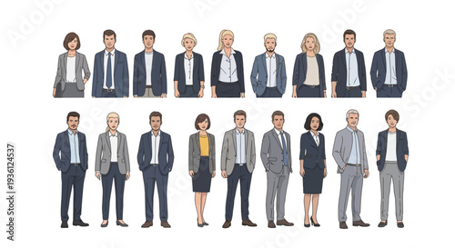 Diverse Business People Collection Professional Team Members.