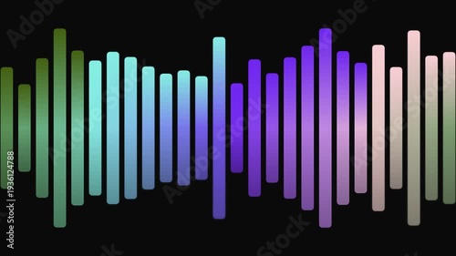 Wallpaper Mural Abstract Colorful Sound Waveform Visualization With Glowing Bars. Torontodigital.ca