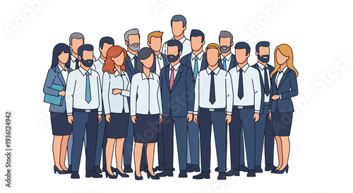 Business team standing together corporate group office colleagues.