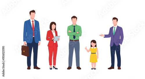 Family with Business Professionals Corporate People Team.