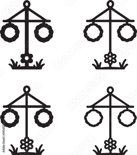 Isolated Midsummer Celebration Banner Icon, Midsummer Celebration festival, Midsummer Celebration event, summer tradition vector solid black line on white background