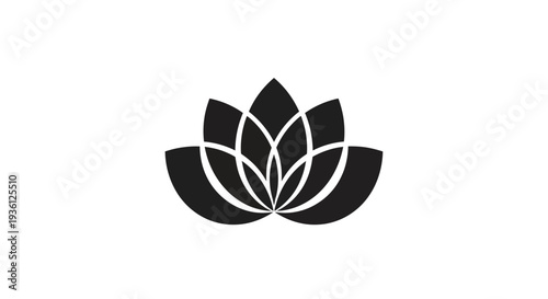 Black lotus flower graphic isolated