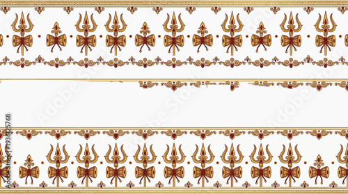 Vector Maha Shivaratri Border Design with Trishul and Decorative Elements