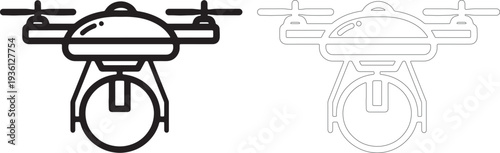 Black and white drone with cargo delivery technology