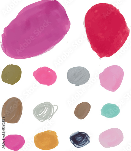 Hand drawn Marker Blobs vector set