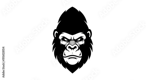 Free Download Gorilla face silhouette on white - GFXLoad