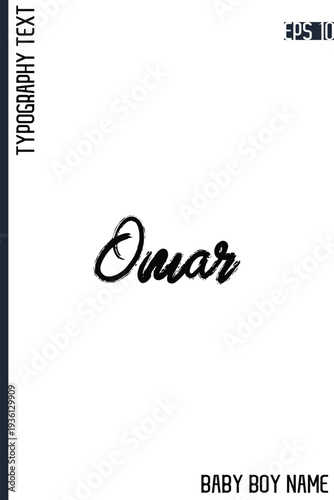 Omar     -Male Names Vector Creative Brush Typography Text Handwritten Lettering