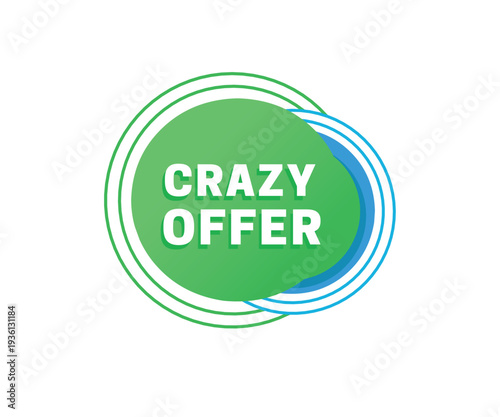 Vector advertising or modern symbol Crazy offer. Banner style template.