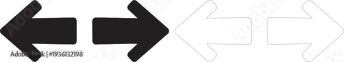 Black and white arrows pointing opposite directions