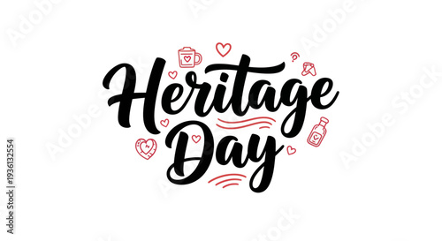 Heritage day celebration typography design