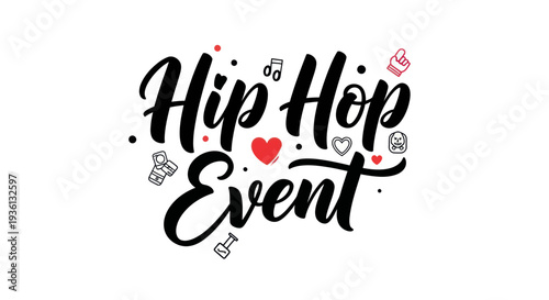 Hip hop event typography design