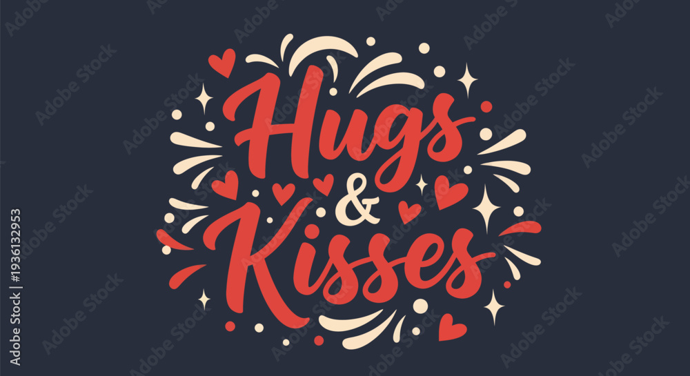 Obraz premium Hugs and kisses decorative vector design