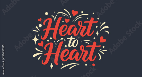 Heart to heart typography design