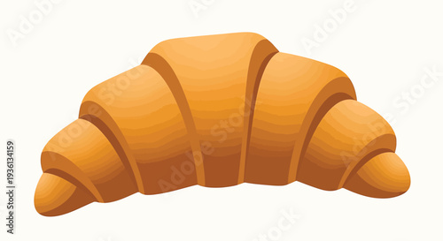 Illustration of a delicious golden brown croissant pastry