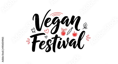 Vegan festival illustration on white