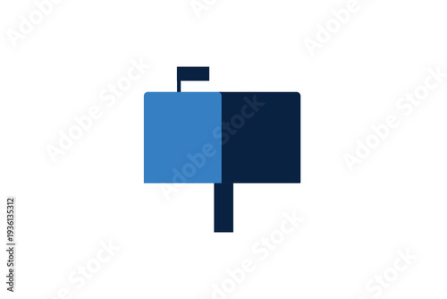 Mailbox vector flat icon for postal service and letter delivery. Clean vector flat illustration of mail box for correspondence and communication systems.