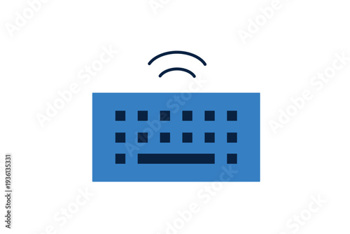 Keyboard vector flat icon for typing and computer input. Modern vector flat illustration of keypad device for office work and digital content creation.