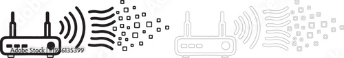 Clean outline of a router wireless silhouette black