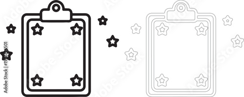 Line clipboard with star ratings review stars