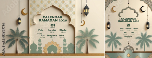 elegant islamic ramadan celebration background, Ramadhan kareem background for banner & social media template