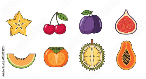 Assorted colorful fruits illustration