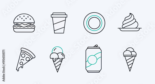 Assorted food and beverage icons
