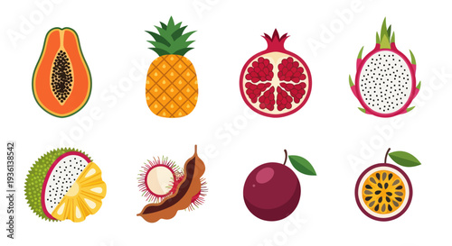 Assortment of exotic tropical fruits