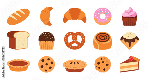 Bakery items illustration