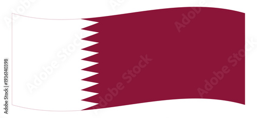 Waving Qatar Flag Asian Country