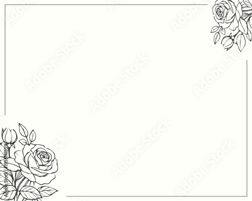 Funeral card, floral background with roses