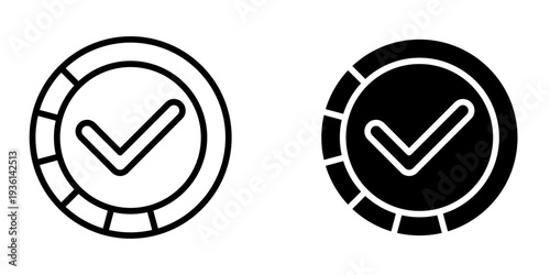 Completion icon, element icon for design branding, print, and digital media
