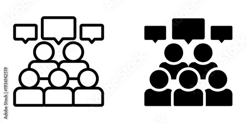 Public opinion icon, element icon for design branding, print, and digital media