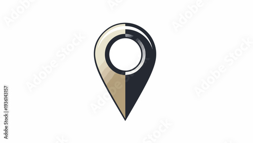 Map Pin Icon with Gold and Black.