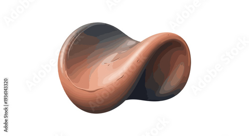 Smooth Pink Plastic Object Curved Shape.