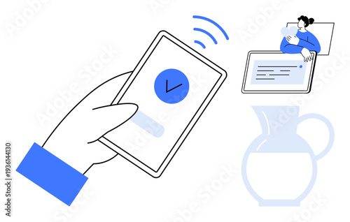 Mobile authentication concept. Mobile authentication ensures secure access and facilitates communication. Mobile authentication offers convenience and remote security. technology, security, online