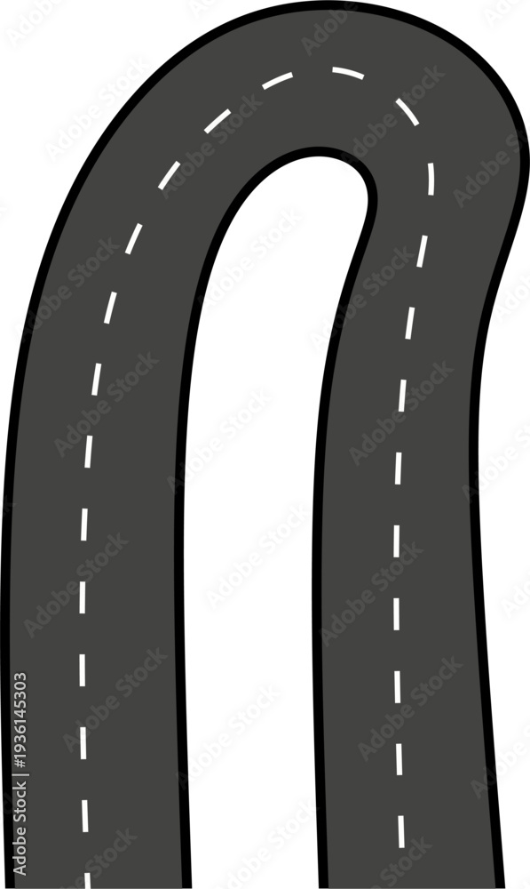 Fototapeta premium Minimalist Crossroad Illustration